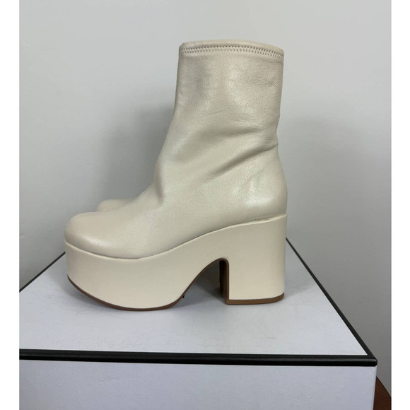 Larroude Women's Miso Platform Boots in Ivory Size 8.5 - Picture 4 of 10
